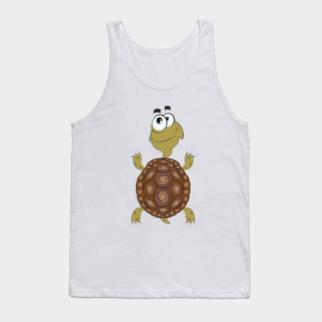 Funny Turtle Character Tank Top by medunetix